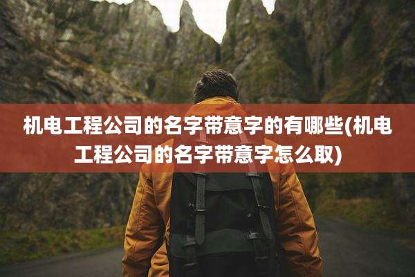 机电工程公司的名字带意字的有哪些(机电工程公司的名字带意字怎么取)