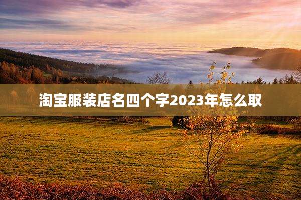 淘宝服装店名四个字2023年怎么取