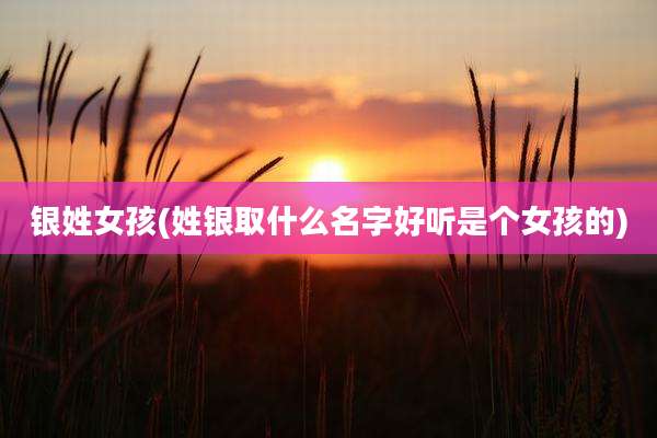 银姓女孩(姓银取什么名字好听是个女孩的)