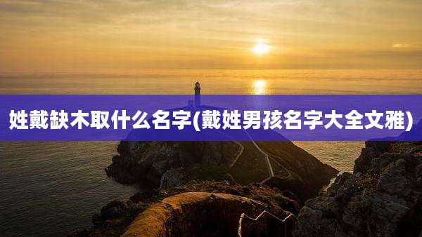 姓戴缺木取什么名字(戴姓男孩名字大全文雅)