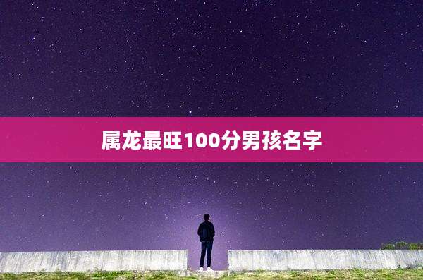 属龙最旺100分男孩名字