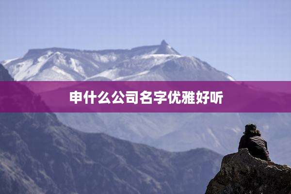 申什么公司名字优雅好听