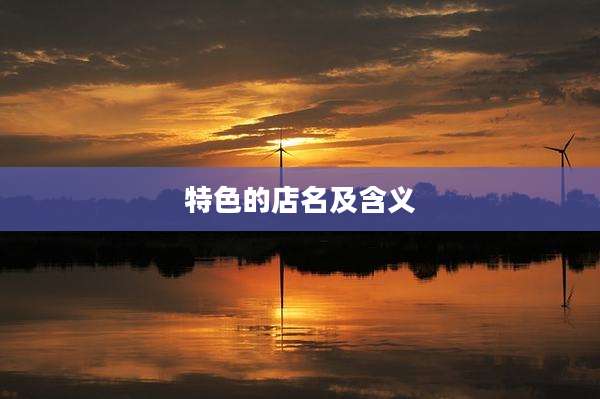 特色的店名及含义