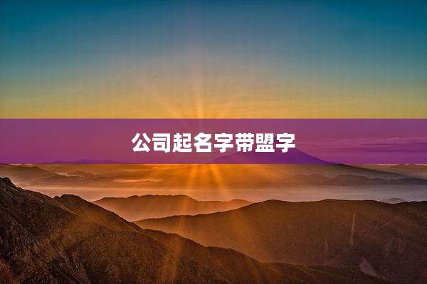 公司起名字带盟字
