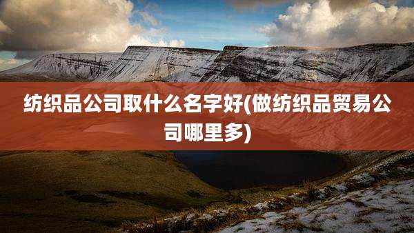 纺织品公司取什么名字好(做纺织品贸易公司哪里多)