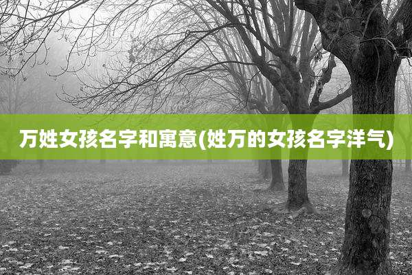 万姓女孩名字和寓意(姓万的女孩名字洋气)