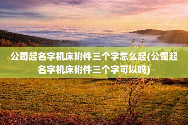 公司起名字机床附件三个字怎么起(公司起名字机床附件三个字可以吗)