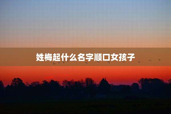 姓梅起什么名字顺口女孩子