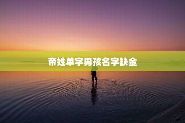 帝姓单字男孩名字缺金