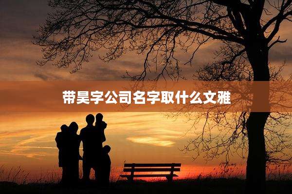 带昊字公司名字取什么文雅