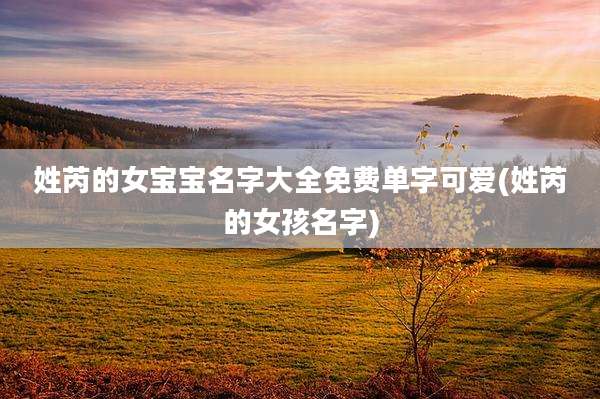 姓芮的女宝宝名字大全免费单字可爱(姓芮的女孩名字)