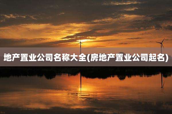 地产置业公司名称大全(房地产置业公司起名)