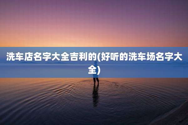 洗车店名字大全吉利的(好听的洗车场名字大全)