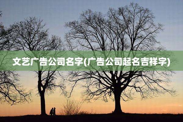 文艺广告公司名字(广告公司起名吉祥字)