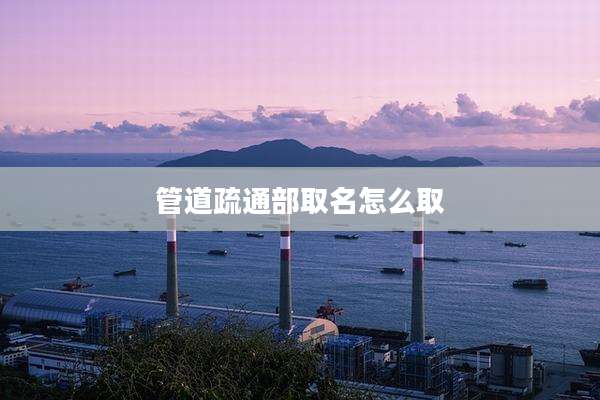 管道疏通部取名怎么取