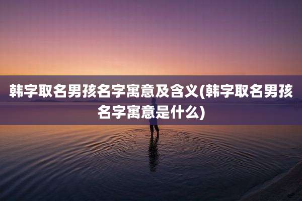 韩字取名男孩名字寓意及含义(韩字取名男孩名字寓意是什么)