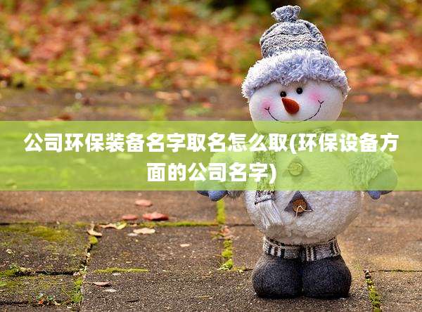 公司环保装备名字取名怎么取(环保设备方面的公司名字)