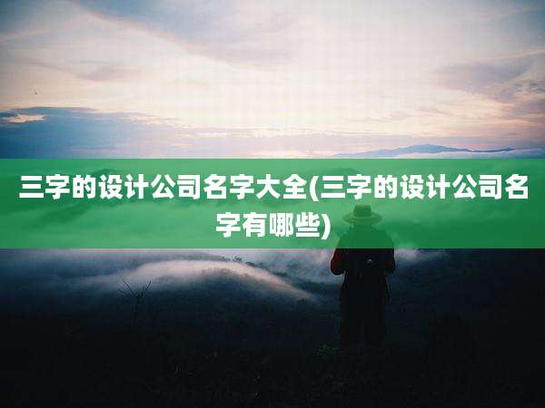 三字的设计公司名字大全(三字的设计公司名字有哪些)
