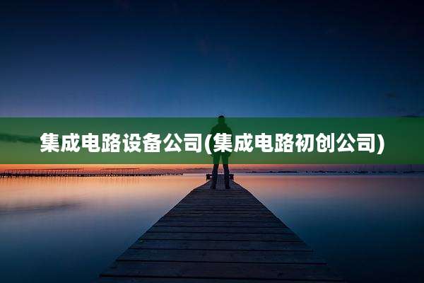 集成电路设备公司(集成电路初创公司)