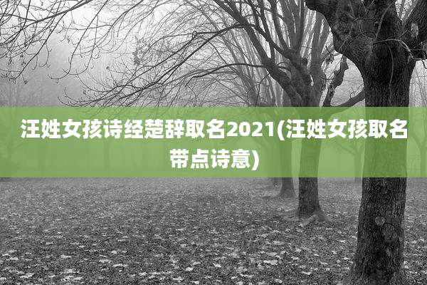 汪姓女孩诗经楚辞取名2021(汪姓女孩取名带点诗意)
