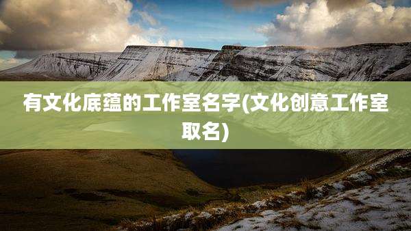 有文化底蕴的工作室名字(文化创意工作室取名)