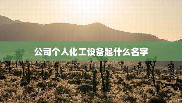 公司个人化工设备起什么名字