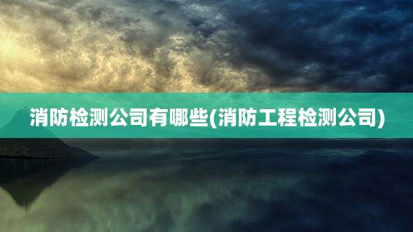 消防检测公司有哪些(消防工程检测公司)
