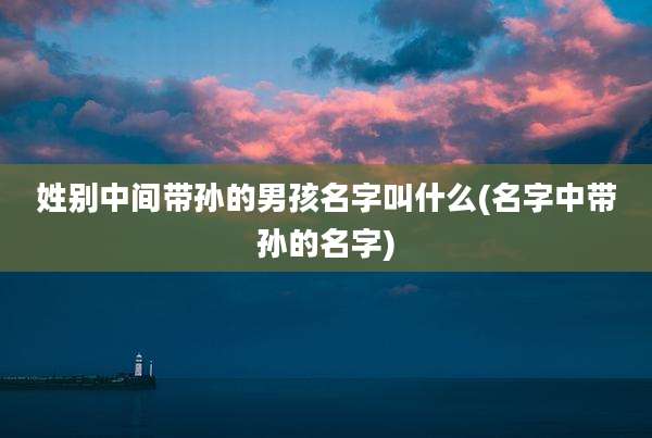 姓别中间带孙的男孩名字叫什么(名字中带孙的名字)