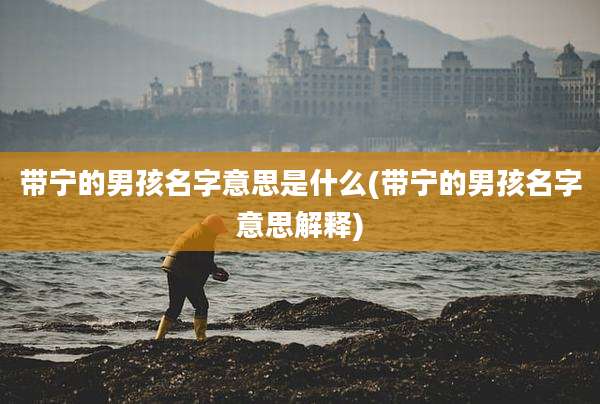 带宁的男孩名字意思是什么(带宁的男孩名字意思解释)