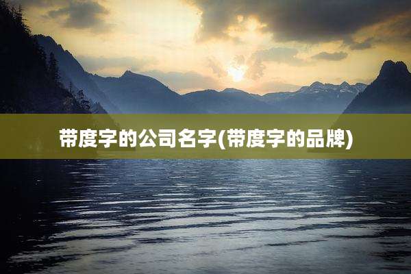 带度字的公司名字(带度字的品牌)
