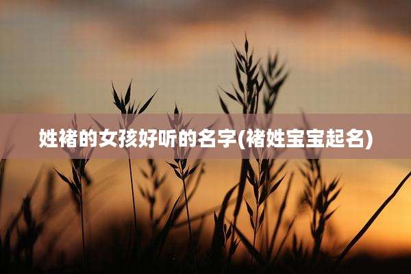 姓褚的女孩好听的名字(褚姓宝宝起名)