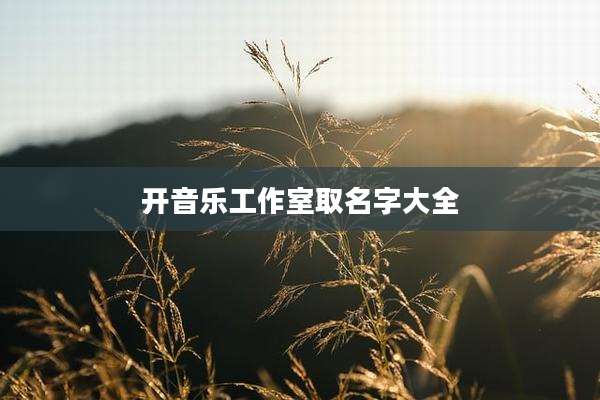 开音乐工作室取名字大全
