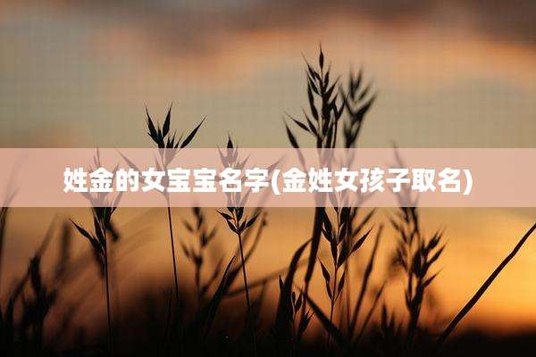姓金的女宝宝名字(金姓女孩子取名)