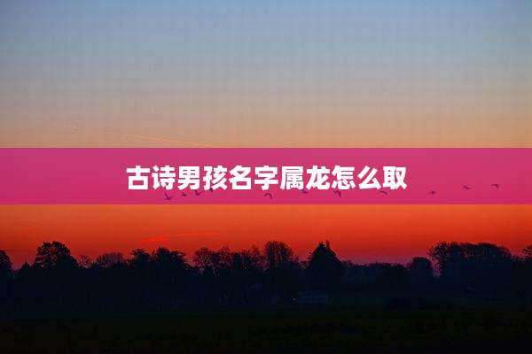 古诗男孩名字属龙怎么取