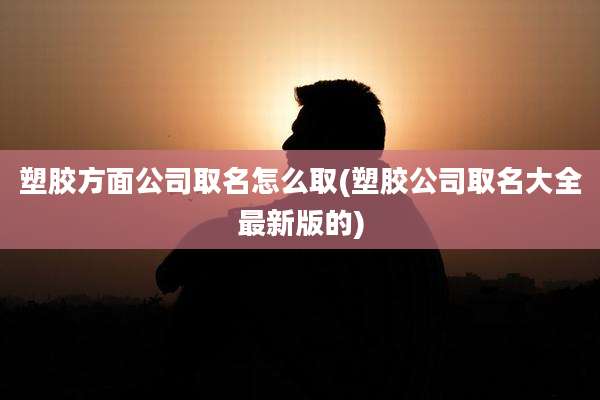 塑胶方面公司取名怎么取(塑胶公司取名大全最新版的)