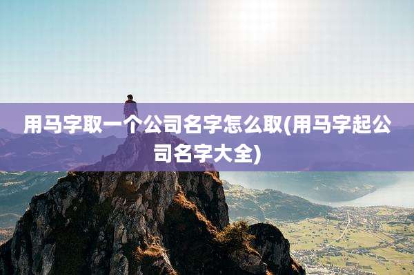 用马字取一个公司名字怎么取(用马字起公司名字大全)