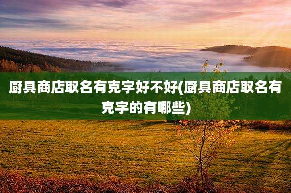 厨具商店取名有克字好不好(厨具商店取名有克字的有哪些)