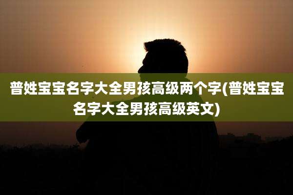 普姓宝宝名字大全男孩高级两个字(普姓宝宝名字大全男孩高级英文)