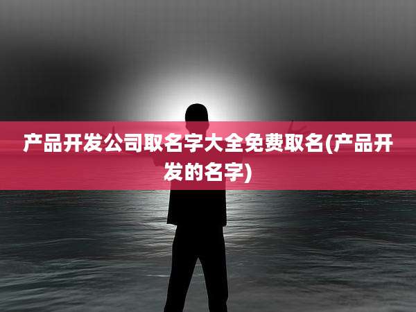 产品开发公司取名字大全免费取名(产品开发的名字)