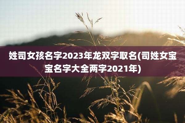 姓司女孩名字2023年龙双字取名(司姓女宝宝名字大全两字2021年)