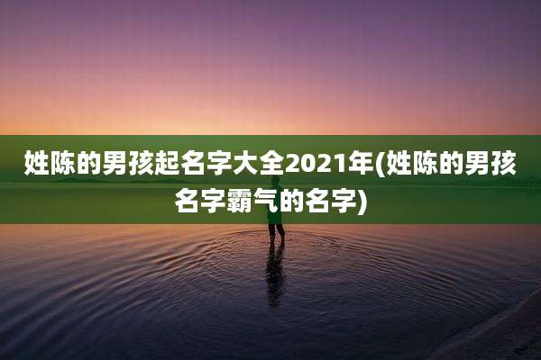 姓陈的男孩起名字大全2021年(姓陈的男孩名字霸气的名字)