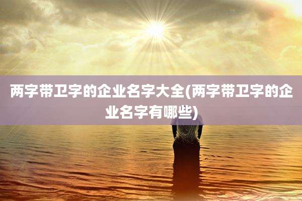 两字带卫字的企业名字大全(两字带卫字的企业名字有哪些)