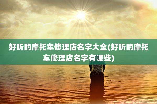 好听的摩托车修理店名字大全(好听的摩托车修理店名字有哪些)