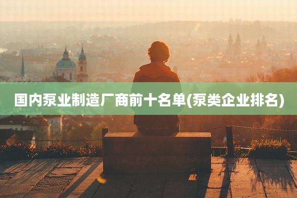 国内泵业制造厂商前十名单(泵类企业排名)