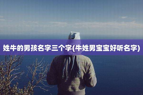 姓牛的男孩名字三个字(牛姓男宝宝好听名字)