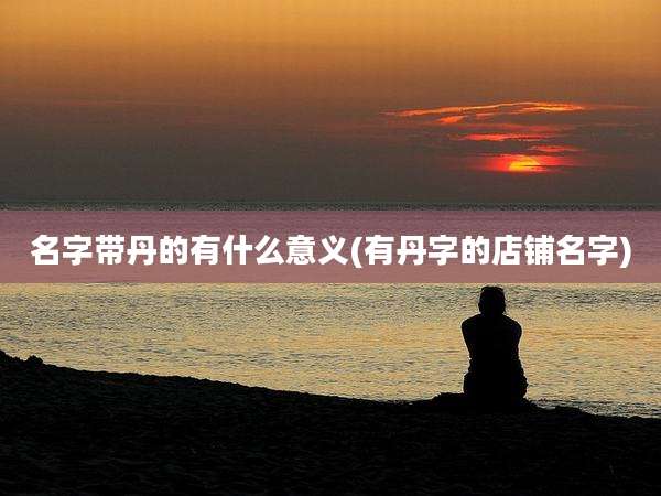 名字带丹的有什么意义(有丹字的店铺名字)