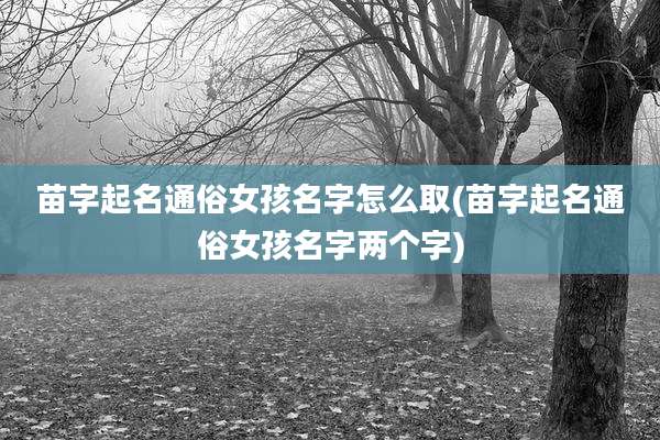 苗字起名通俗女孩名字怎么取(苗字起名通俗女孩名字两个字)