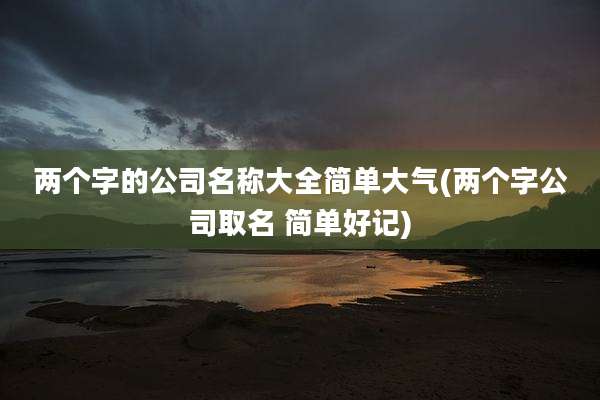 两个字的公司名称大全简单大气(两个字公司取名 简单好记)