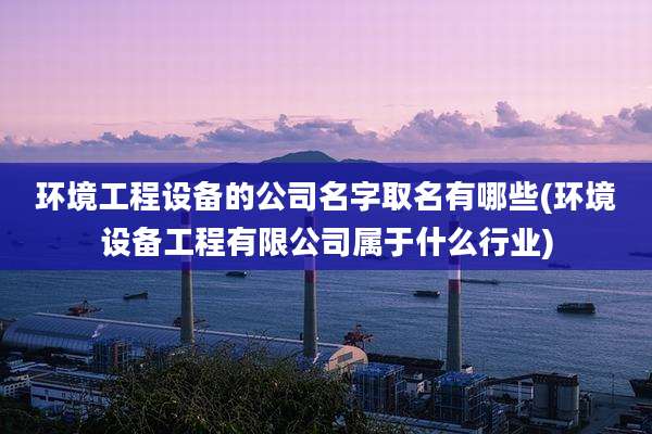 环境工程设备的公司名字取名有哪些(环境设备工程有限公司属于什么行业)