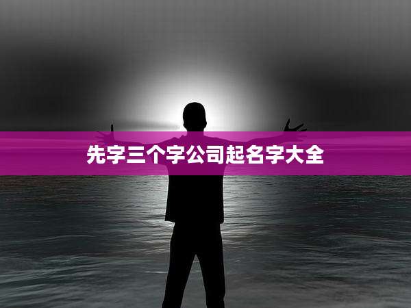 先字三个字公司起名字大全
